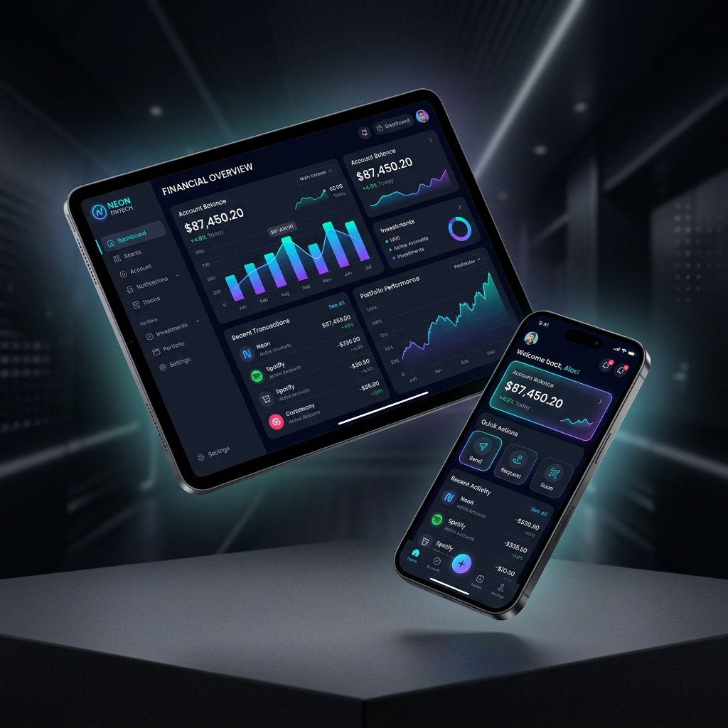 Nova Fintech App - Mobile app UI/UX design and web development by AMIBUCK